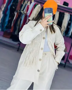 مانتو لینن مکرومه