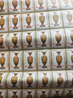 تمبر پهلوی رول جدا نشده 100برگه 7000عدد 7عنوان قیمت هر عدد