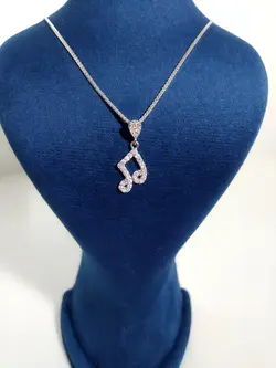 گردنبند نقره مدل چنگ ۰۲