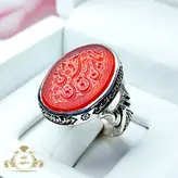 انگشتر خطی مردانه عقیق سرخ خوشرنگ با ذکر امیری حسین و نعم الامیر