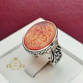 انگشتر خطی مردانه عقیق یمنی با ذکر مولای یا اباعبدالله