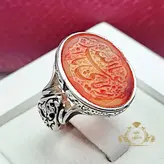 انگشتر خطی مردانه عقیق یمنی با ذکر مولای یا اباعبدالله