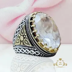 انگشتر مردانه در نجف اصلی و معدنی با رکاب نقره