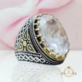 انگشتر مردانه در نجف اصلی و معدنی با رکاب نقره