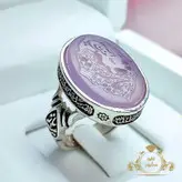 انگشتر خطی مردانه عقیق سوسنی با ذکر یا رقیه(ع)