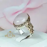 انگشتر کوارتز صورتی اصلی و معدنی