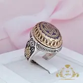 انگشتر مردانه نقره عیار ۹۲۵ حدید صینی ستاره سلیمان