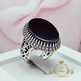 انگشتر عقیق سیاه مردانه طرح شمشیر