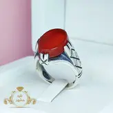 انگشتر مردانه نقره عقیق قرمز چهار چنگ