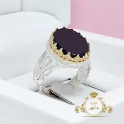 انگشتر عقیق سیاه مردانه طرح ورساچ