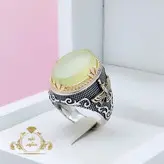 انگشتر فروهر عقیق سبز نقره مردانه