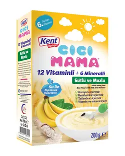 سرلاک آرد برنج و شیر با طعم موز جی جی ماما کنت ۲۰۰گرم