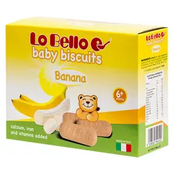 بیسکوییت بدون شیر با طعم موز +۶ ماه لوبلو Lobello