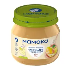 پوره شیر بز با طعم سیب و گلابی برای نوزادن بالای ۶ ماه وزن۸۰گرم