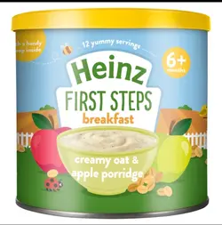 سرلاک هاینز صبحانه فرنی جودوسر خامه ای و سیب بالای ۶ماه حجم ۲۴۰ گرم