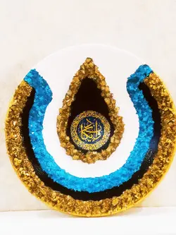 دیوارکوب سفالی طرح چشم نظرمدل2 مزین شده به ان یکاد