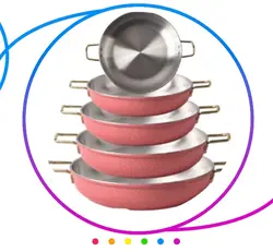 ماهیتابه دو دسته رنگی ۵ عددی روحی