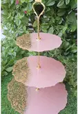 سرویس کامل ظروف رزینی طرح بابونه با ورق طلایی