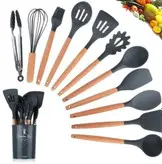 ست کفگیر و ملاقه سلیکونی ۱۲ پارچه kitchen