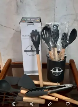 ست کفگیر و ملاقه سلیکونی ۱۲ عددی
