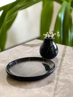 ست بشقاب سنگی و گلدان سنگی -ست تزعینی منزل کد محصول ONO54402