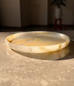 بشقاب سنگی و سینی سنگی (بشقاب میوه خوری/سینی میوه خوری) کد محصول ONO80501 (هدیه تولد _هدیه روز مادر_ هدیه روز زن-جهیزیه عروس _هدیه منزل نو_ست مدیریتی_هدیه شیک_هدیه ارزان)