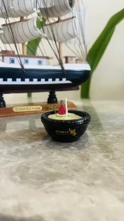 جاشمعی سنگی مرمر با شمع مدل ONO505802 (هدیه تولد _هدیه روز مادر_ هدیه روز زن-جهیزیه عروس _هدیه منزل نو_هدیه شیک)