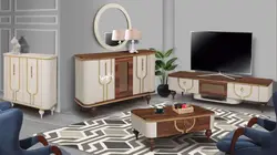 ست میز تی وی و کنسول وجاکفشی و جلو مبلی پالونیا مدل پولک