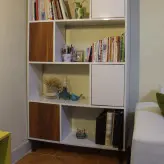 کتابخانه طرح Z بسیار جادار وکاربردی در دو رنگ سفید و گردویی و ترکیبی