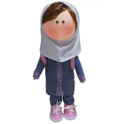 عروسک مدل روسی طرح دختر دانش آموز کد dg-13 ارتفاع 30 سانتی متر