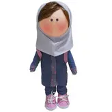 عروسک مدل روسی طرح دختر دانش آموز کد dg-13 ارتفاع 30 سانتی متر