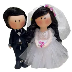 عروسک مدل روسی طرح عروس و داماد کد dg-20 ارتفاع 30 سانتی متر