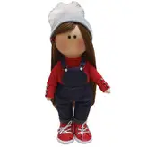 عروسک طرح روسی مدل دختر شلوار پیشبندی کد dg-0010 ارتفاع 30 سانتی متر