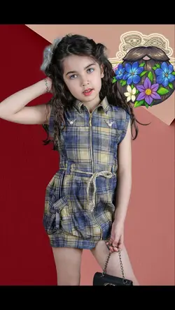 سارافون کتان دخترانه تمام زیپ سایز 40 تا 50