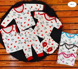 پنج تیکه نوزادی سایز ۱ تا ۳ ارسال رایگان سیسمونی شیک طرح کله گاو کپی