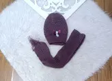 کلاه و شالگردن دخترانه مناسب ۱‌تا ۲ سال حدودا