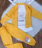 سه تیکه کتان دخترانه سایز ۴۰ تا ۵۵ کپی