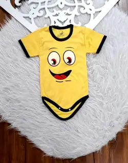 زیردکمه نوزادی سایز ۴ تا ۶ پنبه اعلا طرح لبخند