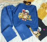 کراپ و شلوار لی دخترانه سایز ۴۰ تا ۵۵