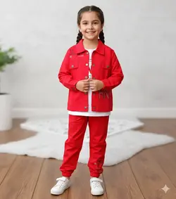 سه تیکه کتان دخترانه برند ونیز تهران سایز ۵۰ و ۵۵
