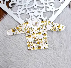 بلوز آستین بلند لباس تیکه ای نوزادی زرافه سایز ۱ تا ۳