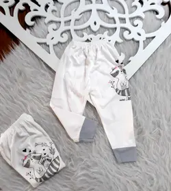 شلوار نوزادی سایز ۱ تا ۳ پنبه اعلا طرح روباه