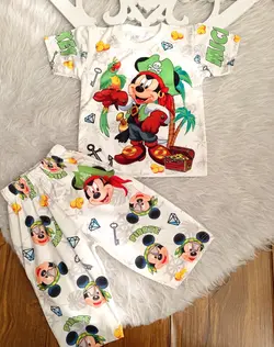 تیشرت و شلوارک پسرانه سایز۳۵ تا ۴۵ میکی دزدان دریایی