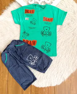تیشرت و شلوارک پسرانه طرح cut bear سایز ۳۵ و ۴۰
