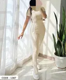 ست کراپ شلوار زنانه رگه دوزی یقه بسته