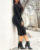 پیراهن بلند پشت و‌ پیش رگه دوزی شده