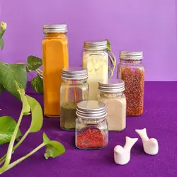 شیشه های جار و بانکه مک کارتی چهارگوش درب کانتینری سایز 3