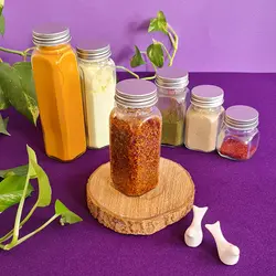شیشه های جار و بانکه مک کارتی چهارگوش درب کانتینری سایز 2