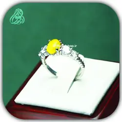 انگشتر زنانه نگین میکرو با عقیق زرد 875 (آماده حکاکی ذکر شرف الشمس در 19 فروردین)