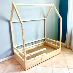 تخت خواب نوجوان مونته سوری چوبی روستیک دکور مدل خانه